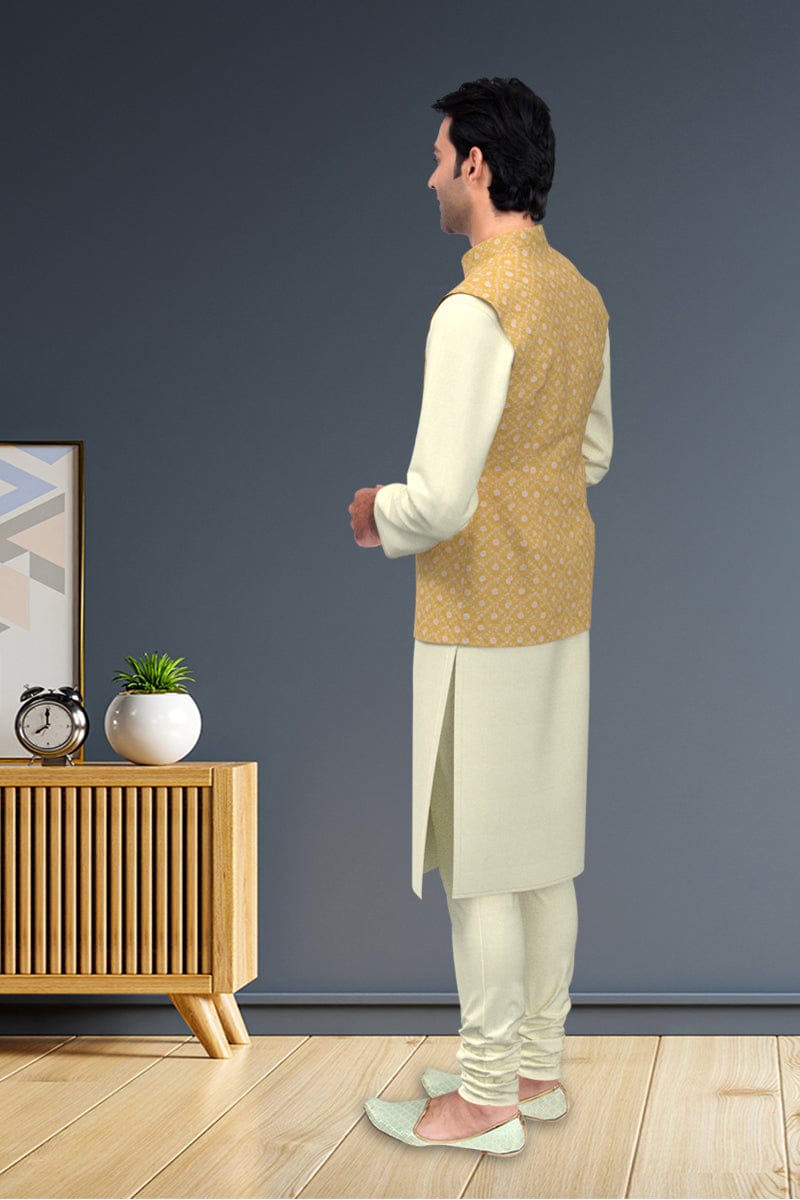 Yellow Silk Chikanakari Jacket