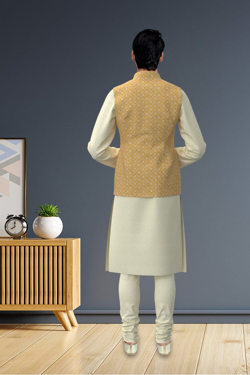 Yellow Silk Chikanakari Jacket