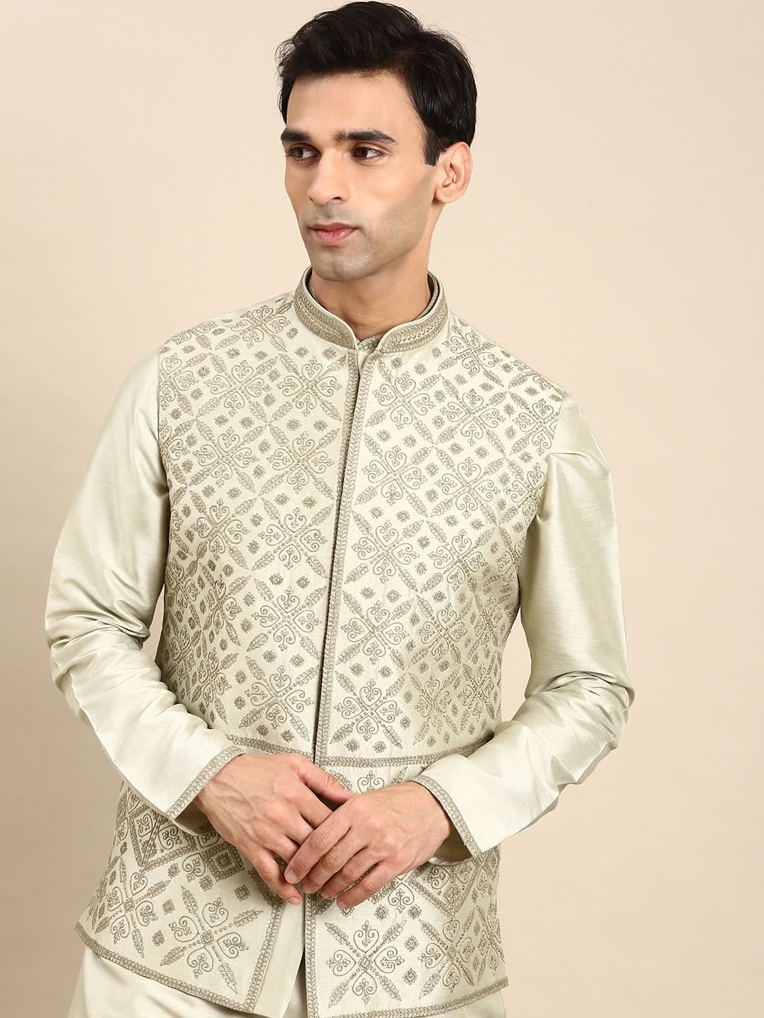 Olive Green Dori Embroidery Jacket