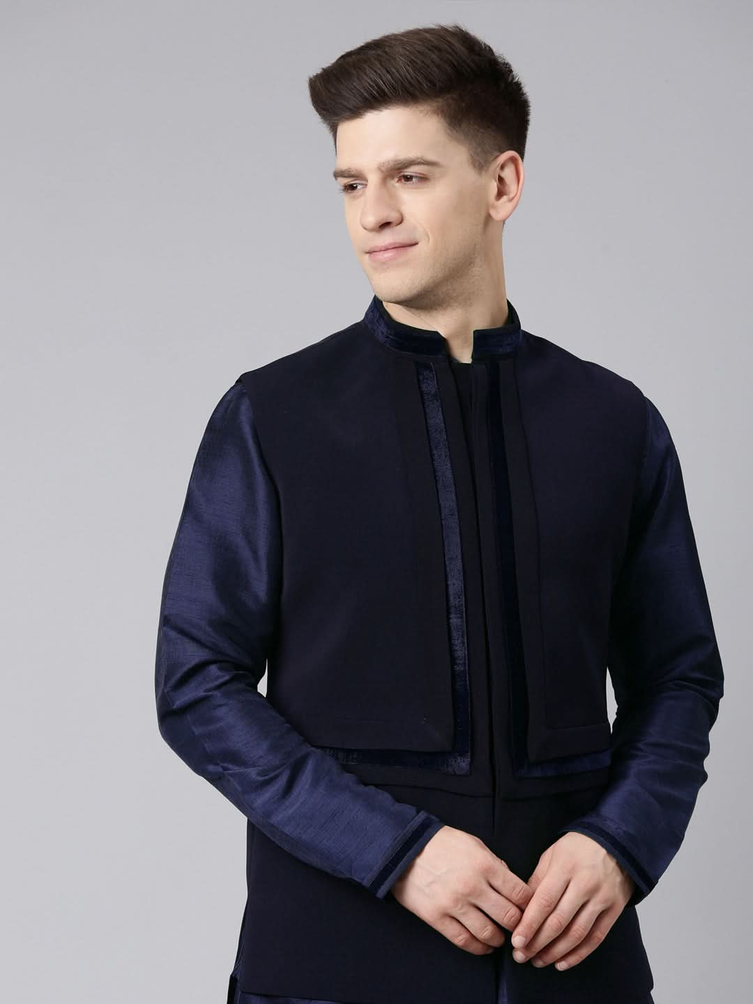 Blue Pleated Jacket