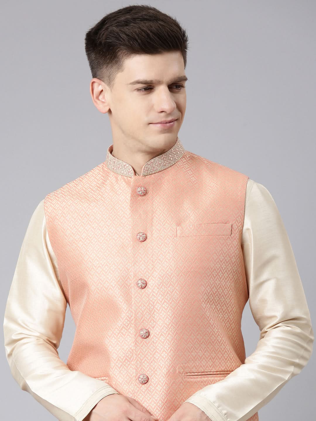 Orange Jacquard Jacket