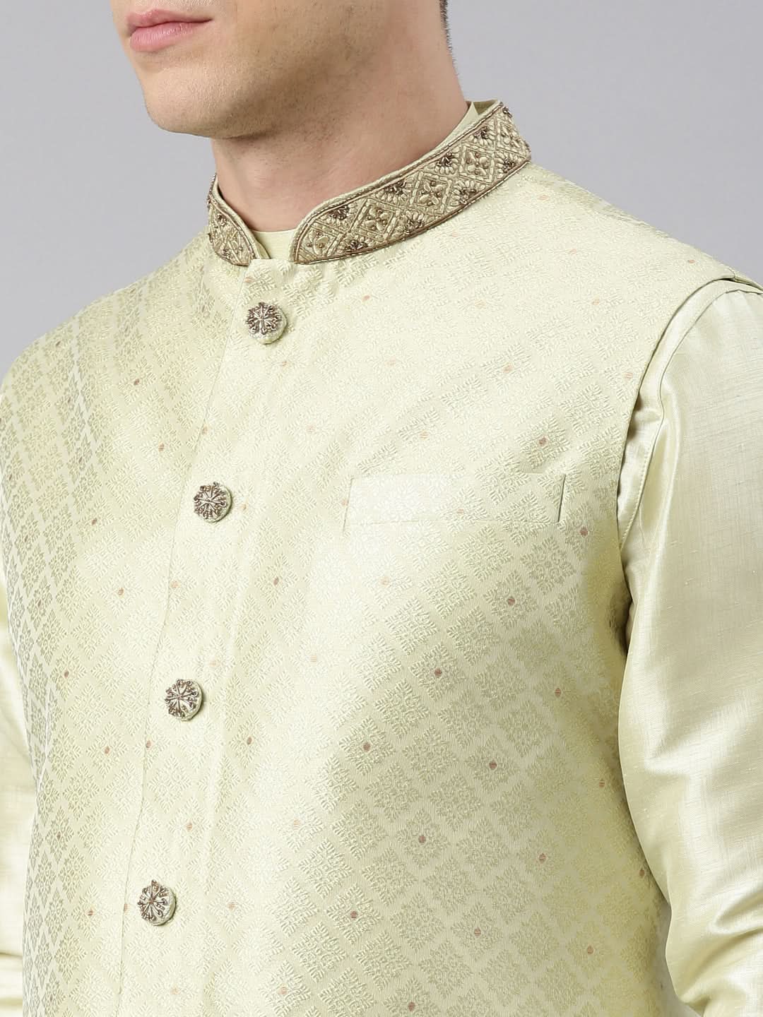 Mint Green Jacquard Jacket