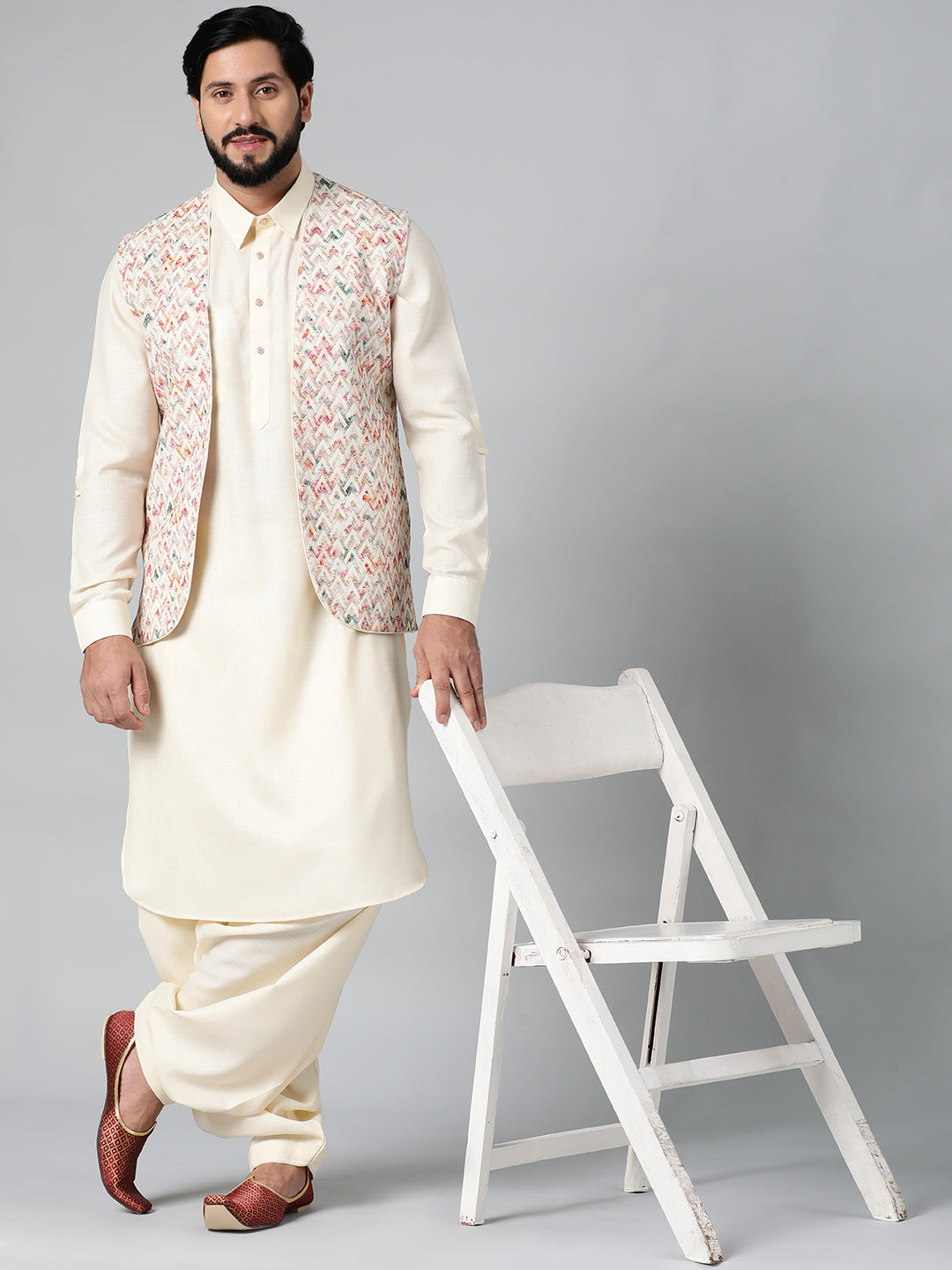 Cream Embroidery Jacket