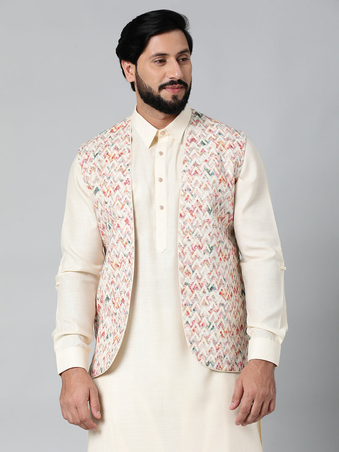 Cream Embroidery Jacket