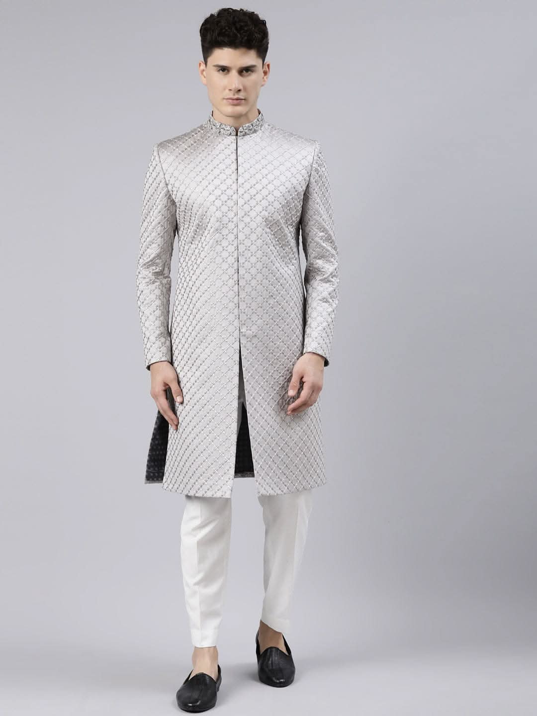 Silky Silver Classic Indo Western