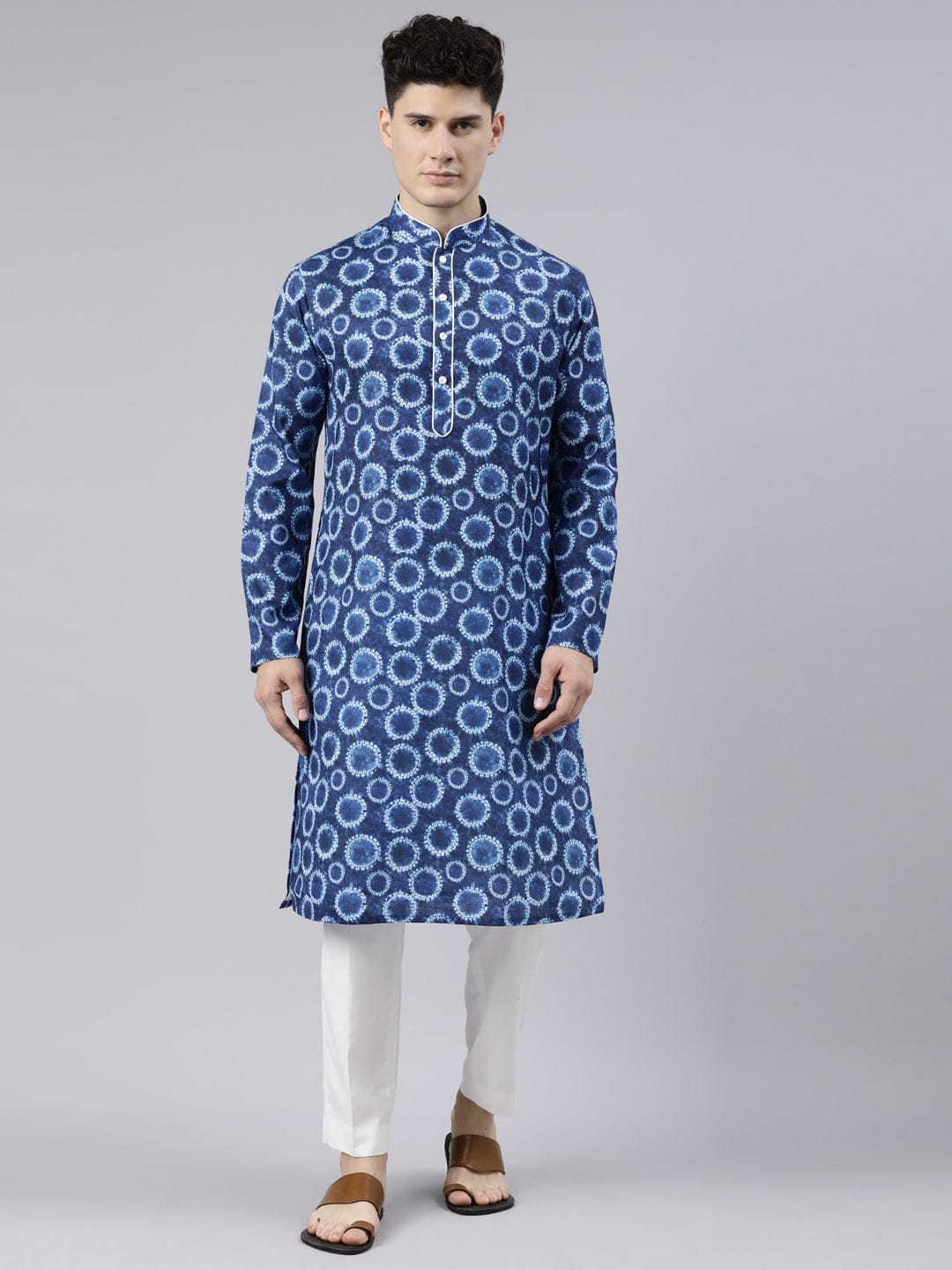 Blue Bandhani Kurta Set