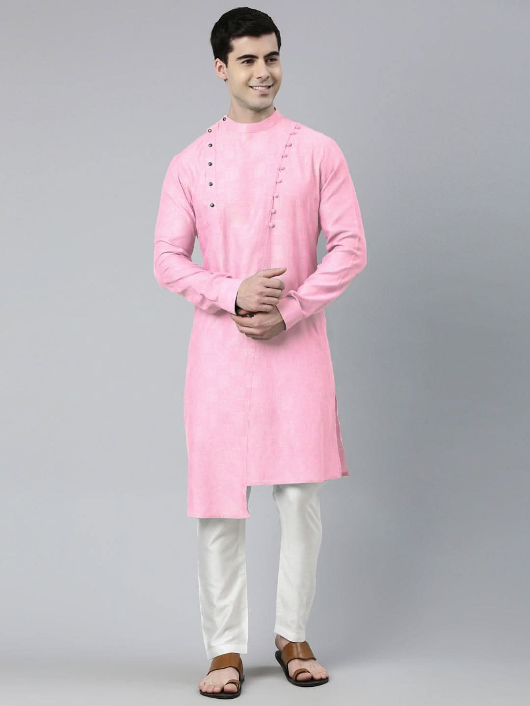Light Pink Asymmetrical Kurta Set