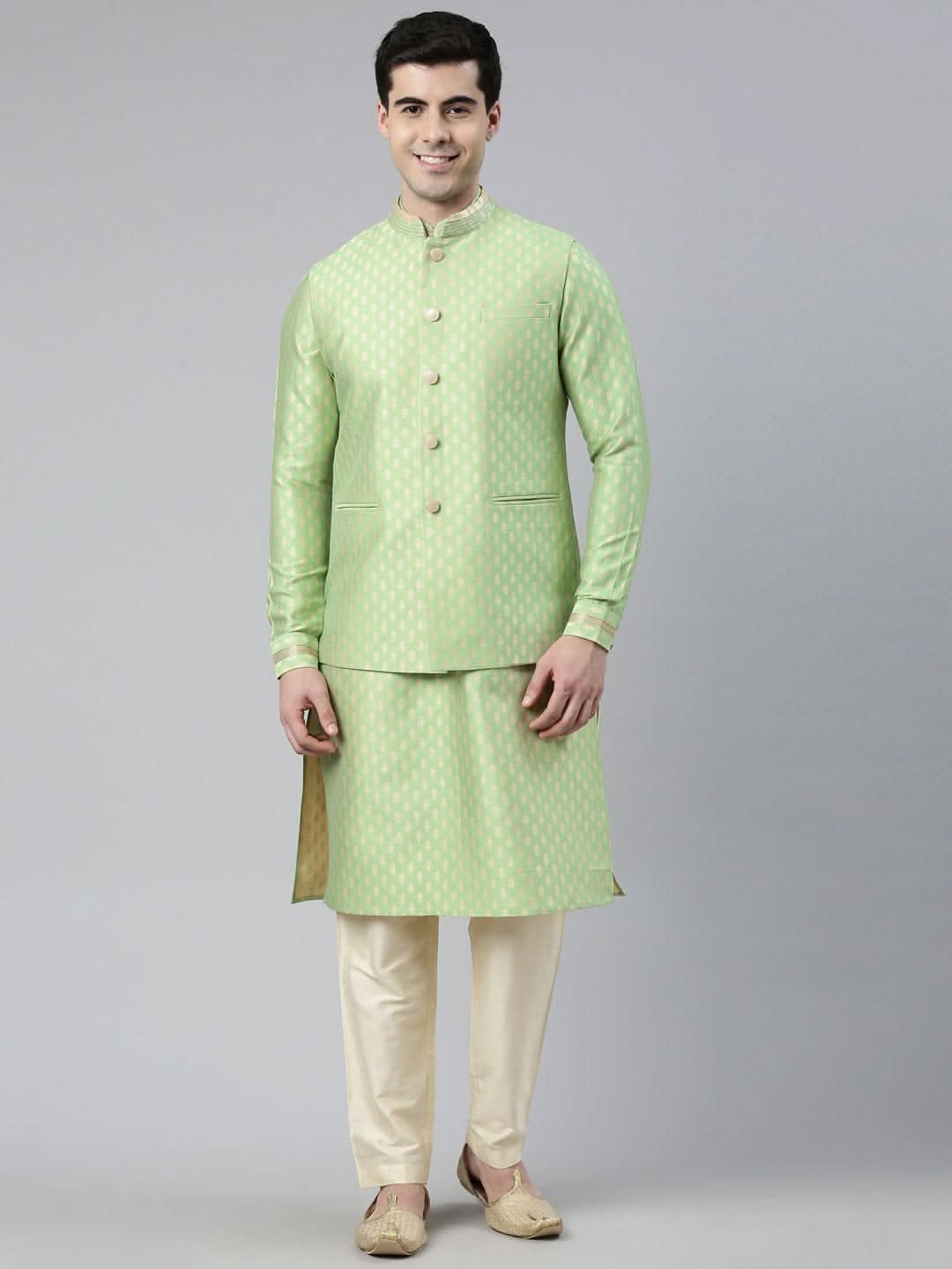 Mint Green Banarasi Jacquard Jacket