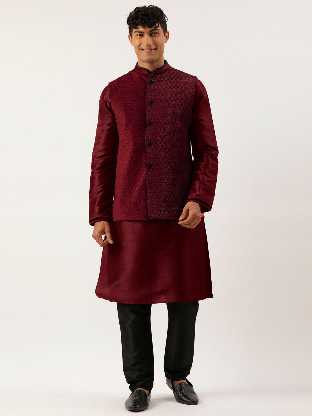 Maroon Embroidered Jacket