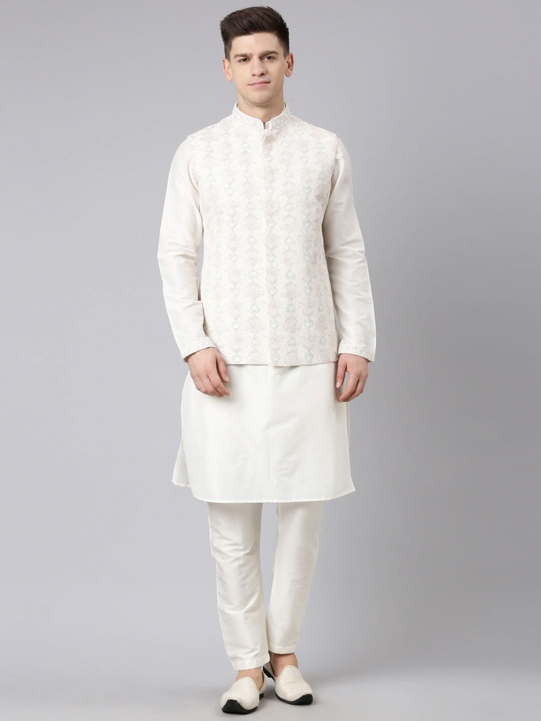 Cream Dori Embroidery Jacket