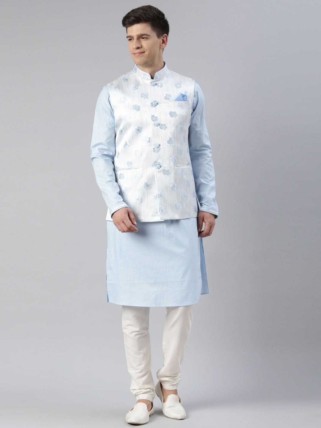 Blue Jacquard Jacket Blue