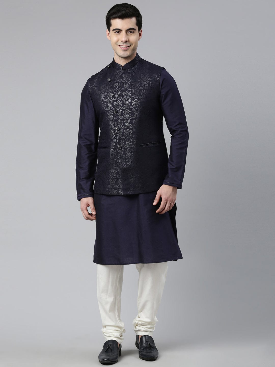 Midnight Blue Jacquard Jacket