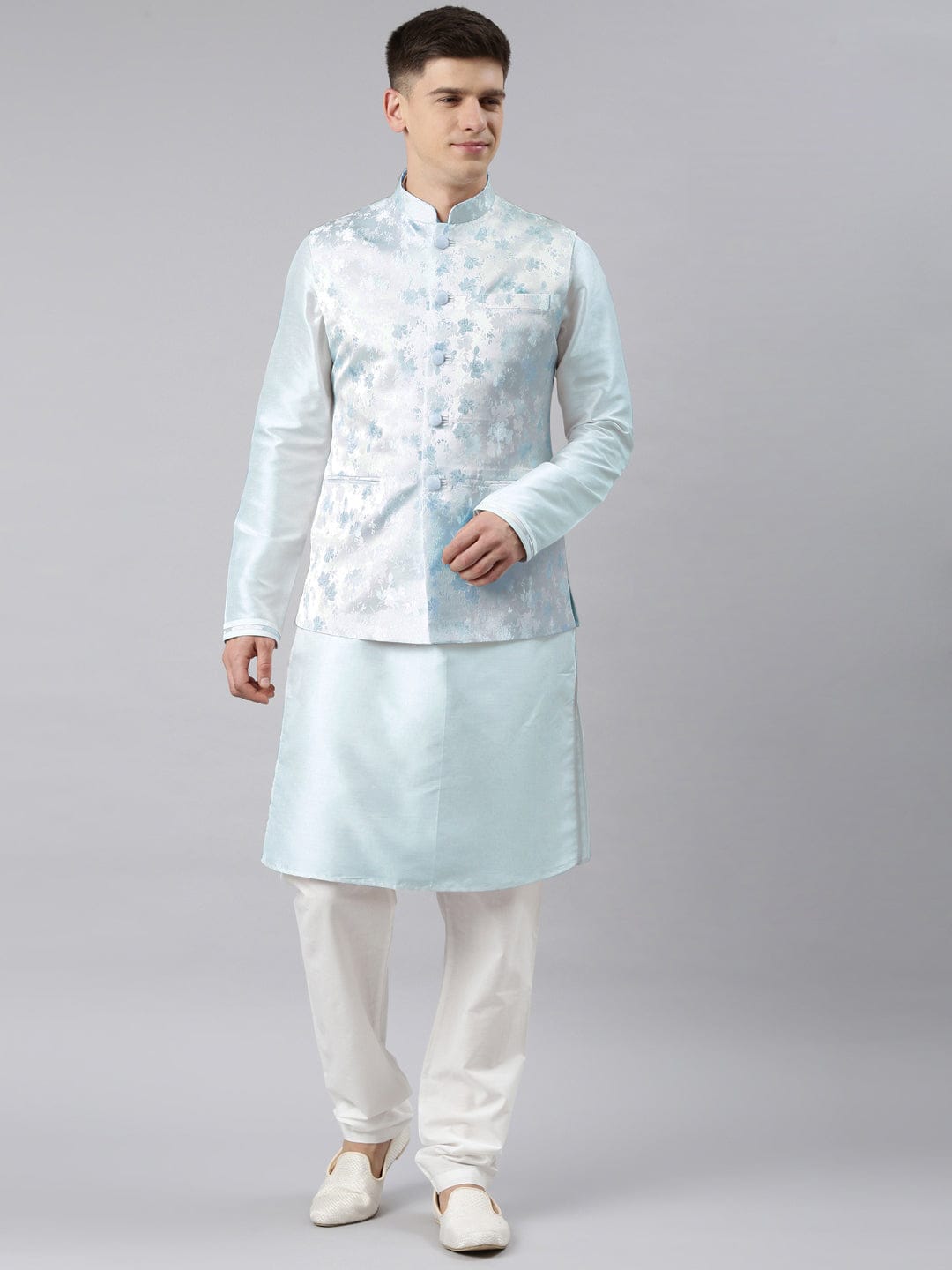 Blue Jacquard Jacket