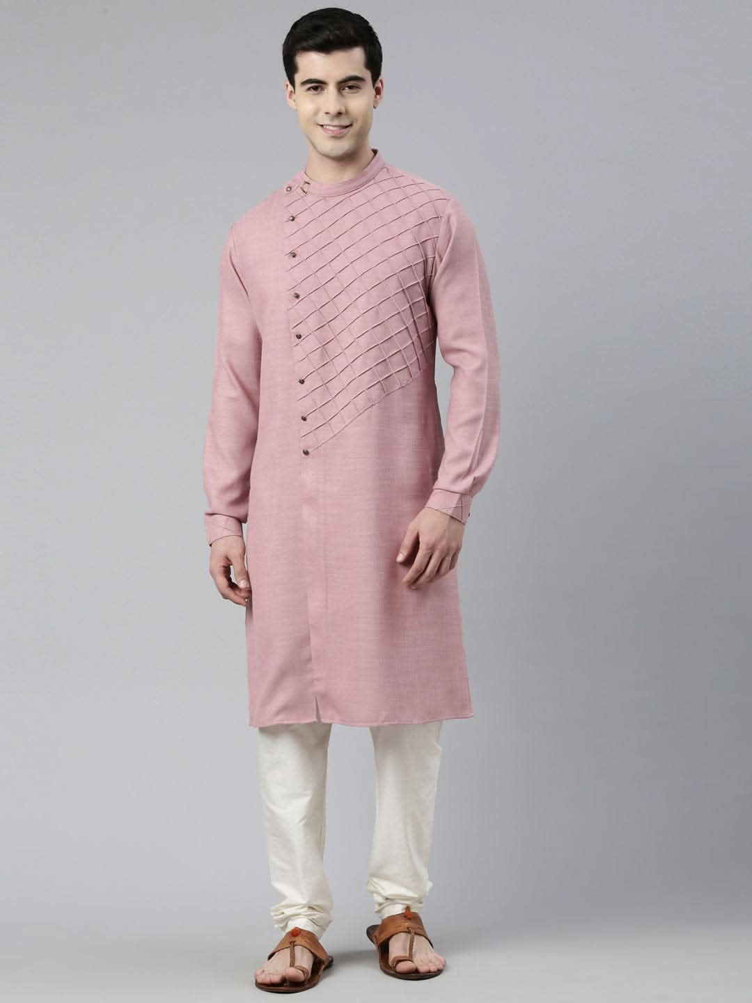 Old Rose Angrakha Kurta Set