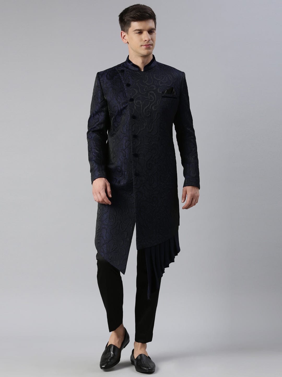 Blue Black Jacquard Indo Set