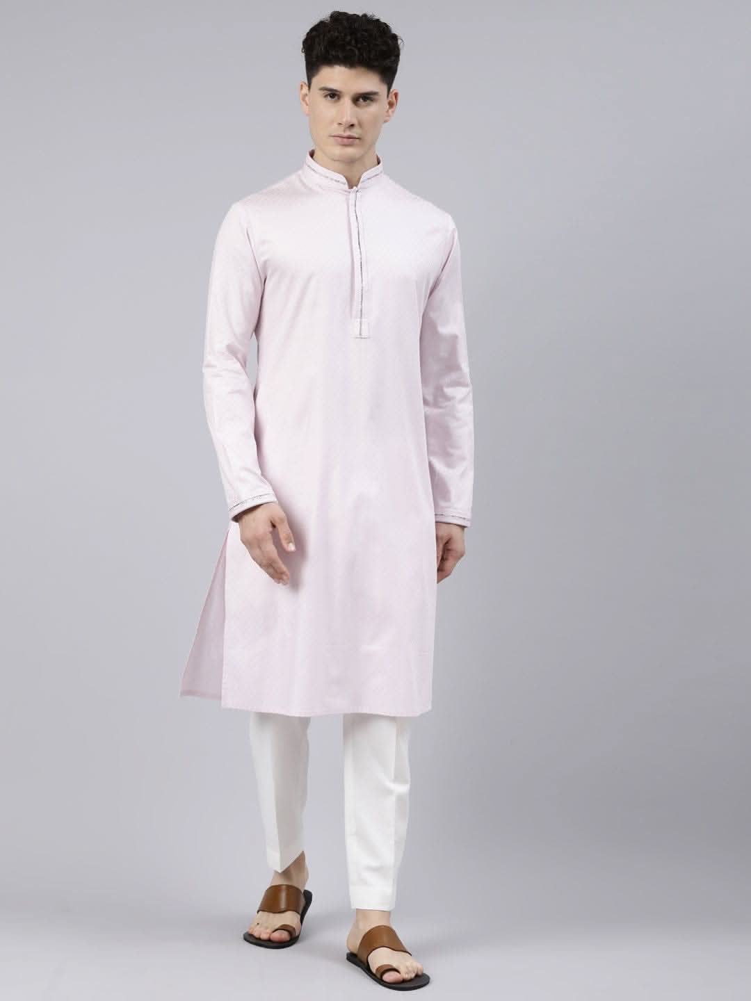 Baby Pink Cotton Kurta Set