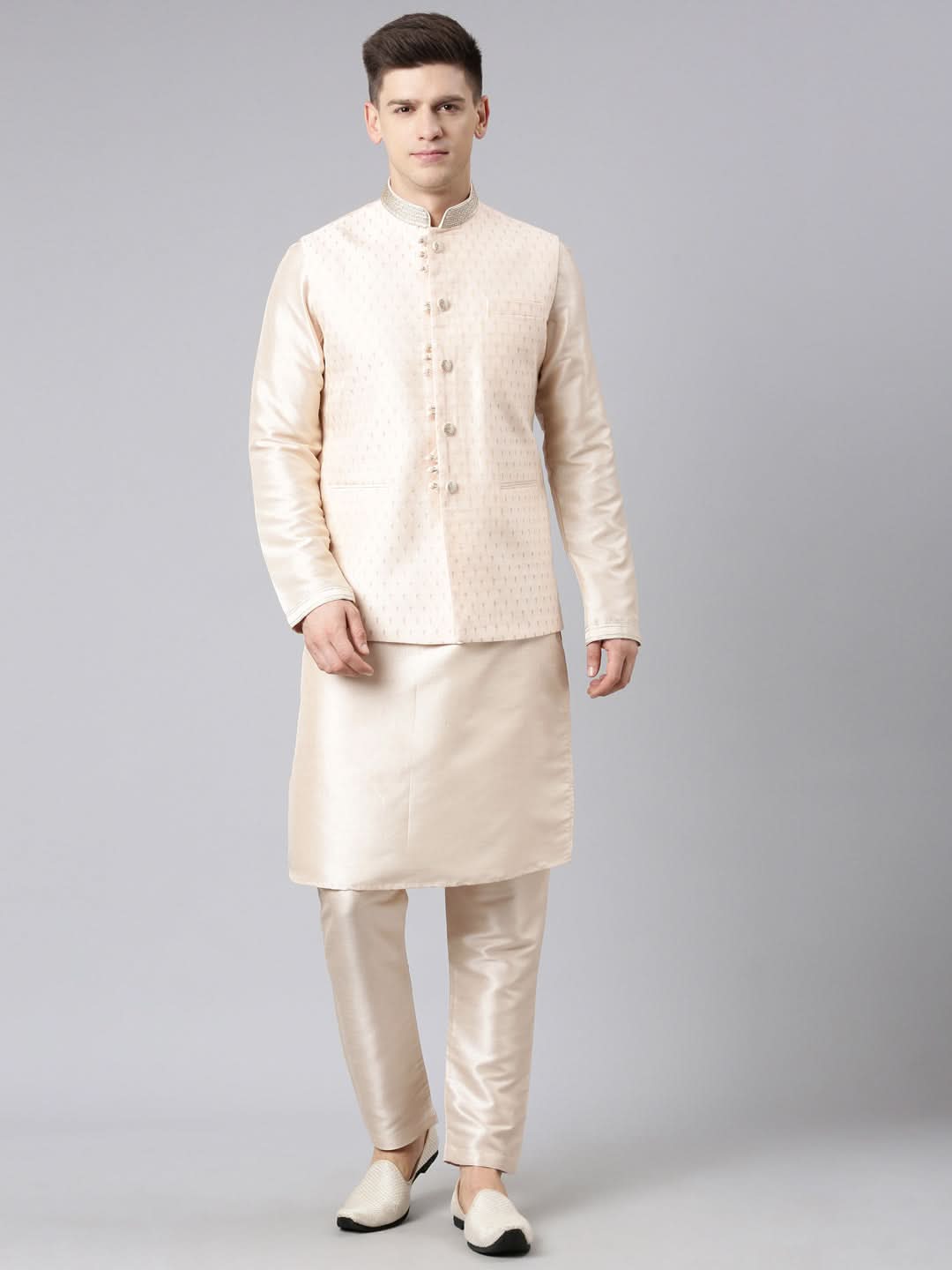 Light Pink Banarasi Jacquard Jacket