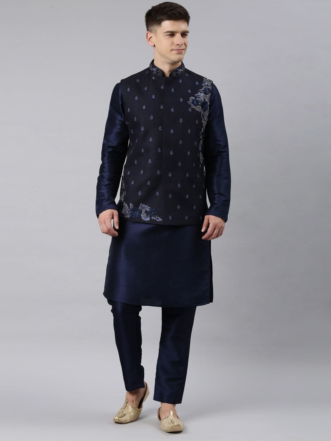 Navy Blue embroidered Jacket