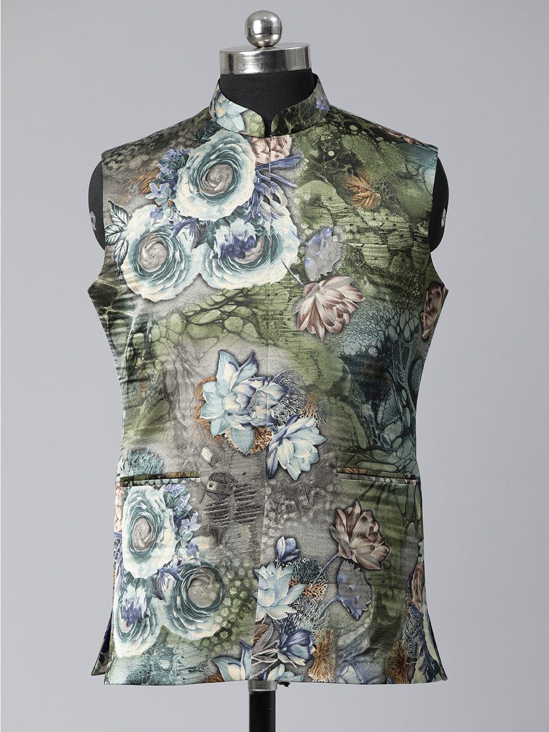 Olive Floral Print Jacket