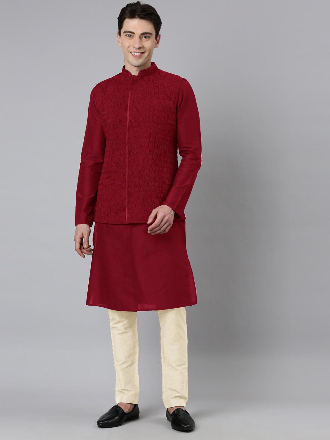 Maroon Ruching Jacket