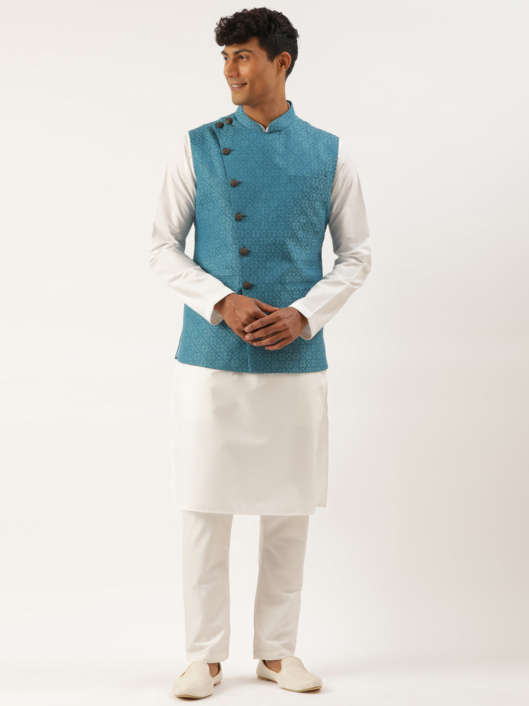Teal Blue Cotton Jacket