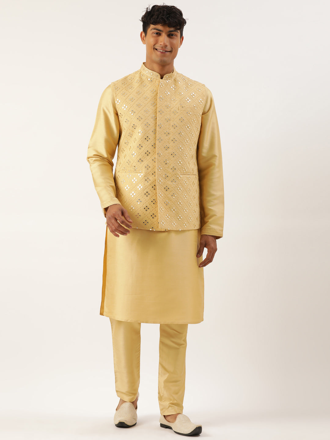 Beige Mirror Embroidered Jacket