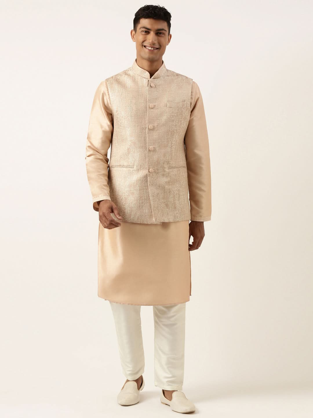 Peach Jacquard Jacket