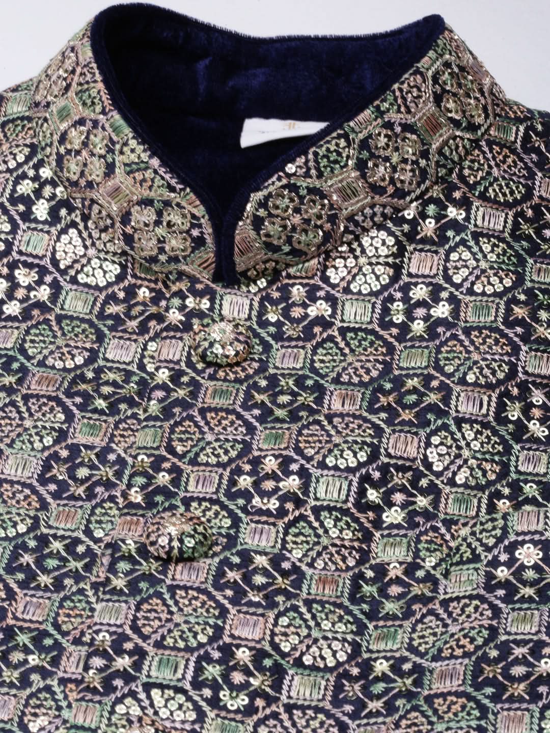 Navy Blue Embroidered Jacket