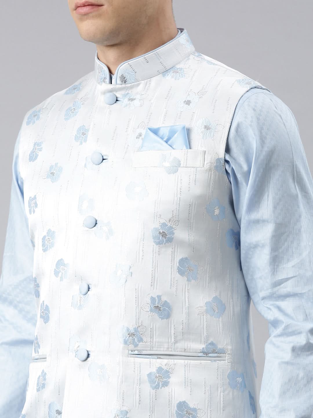 Blue Jacquard Jacket Blue