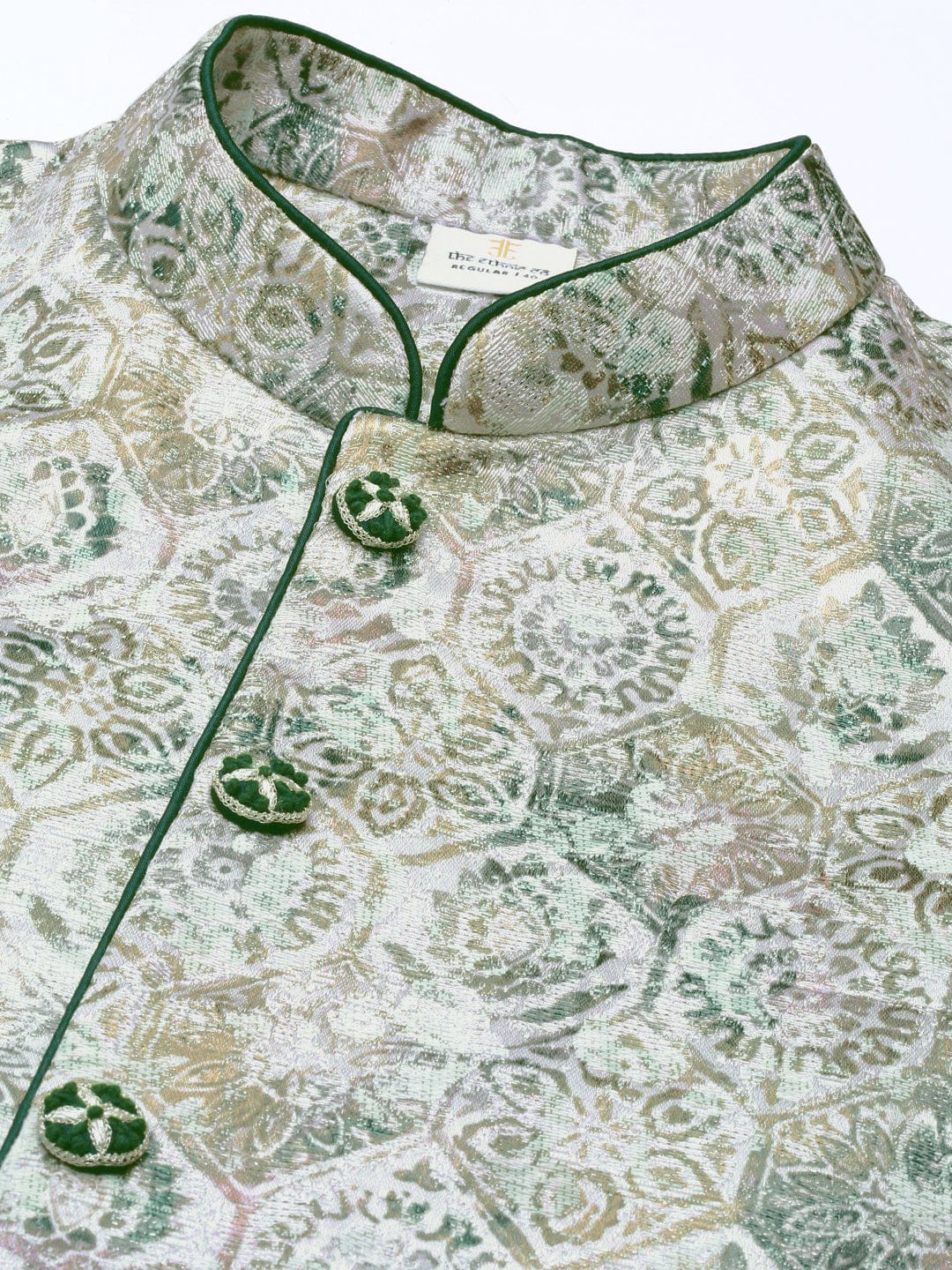 Grey Green Jacquard Jacket