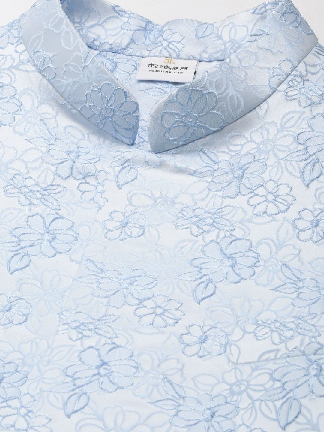 Powder Blue Jacquard Jacket