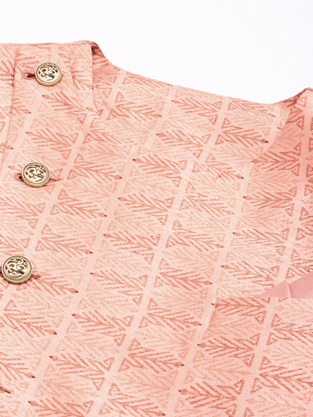 Pink Printed Overlap Jacket