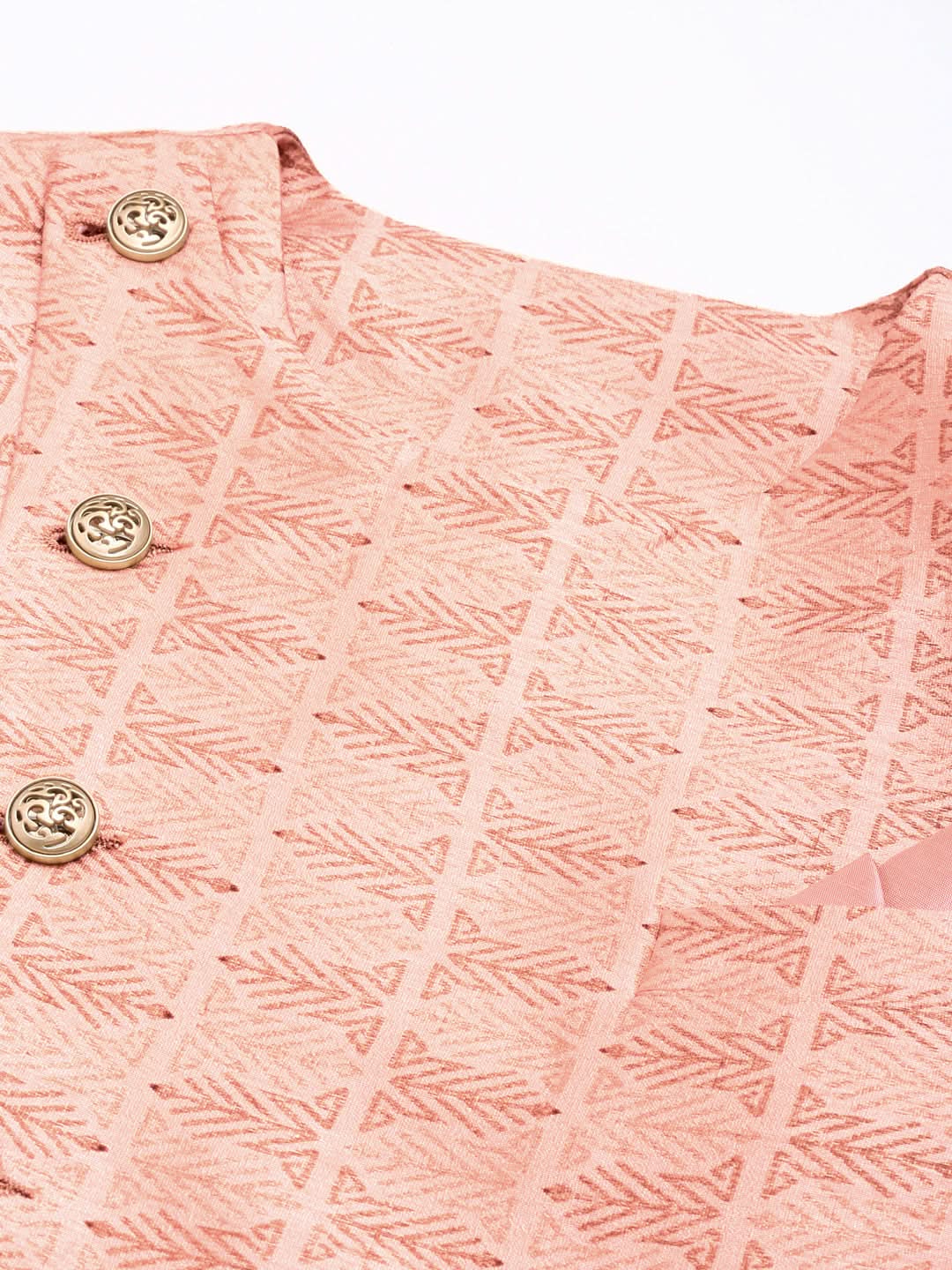 Pink Printed Overlap Jacket