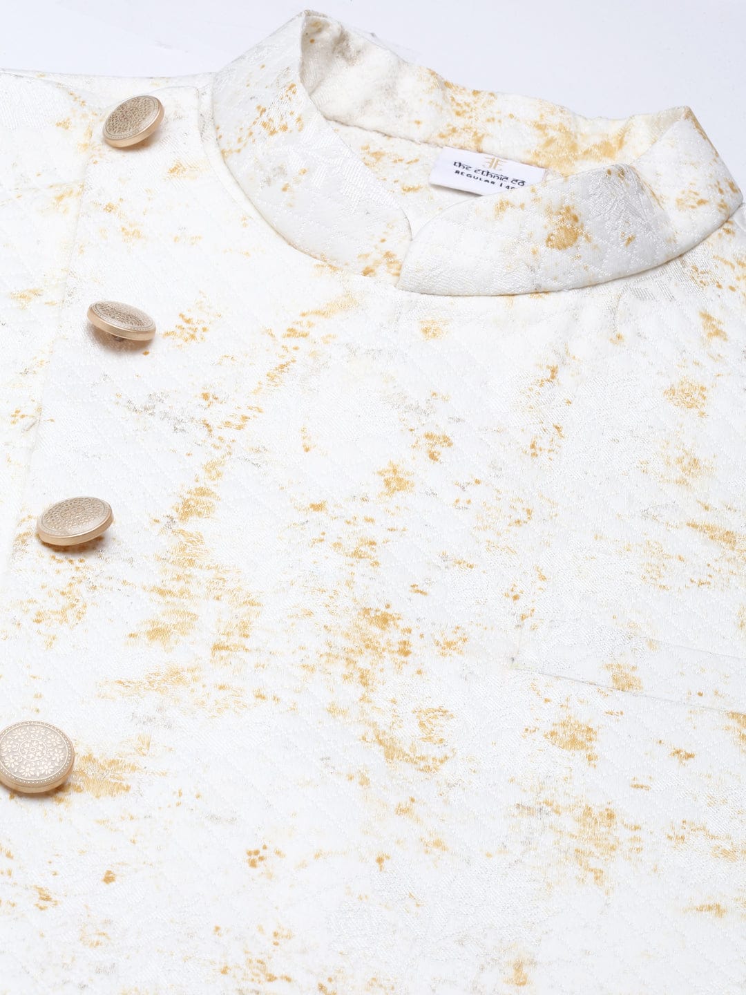 Cream Mustard Printed Jacket