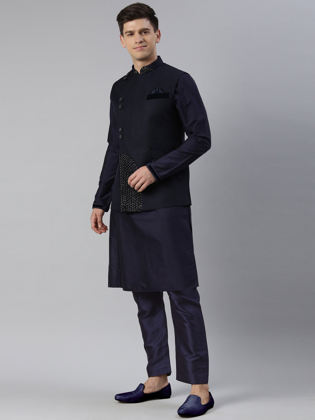 Midnight Blue Overlap Jacket