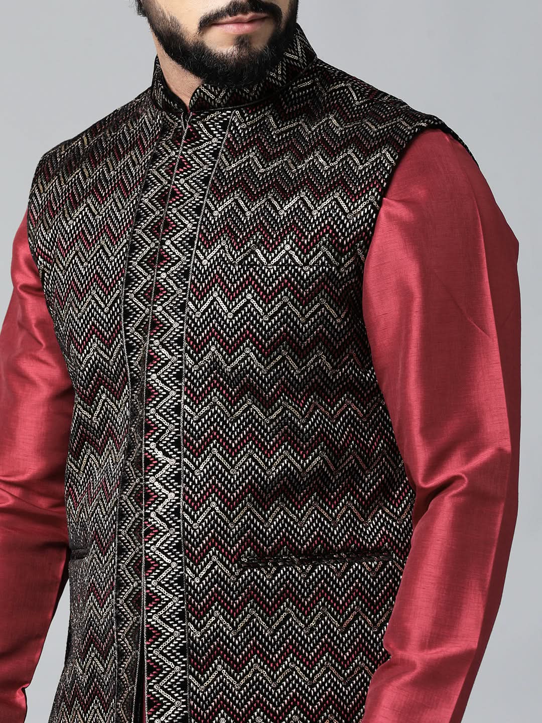 Black Velvet Embroidered Jacket