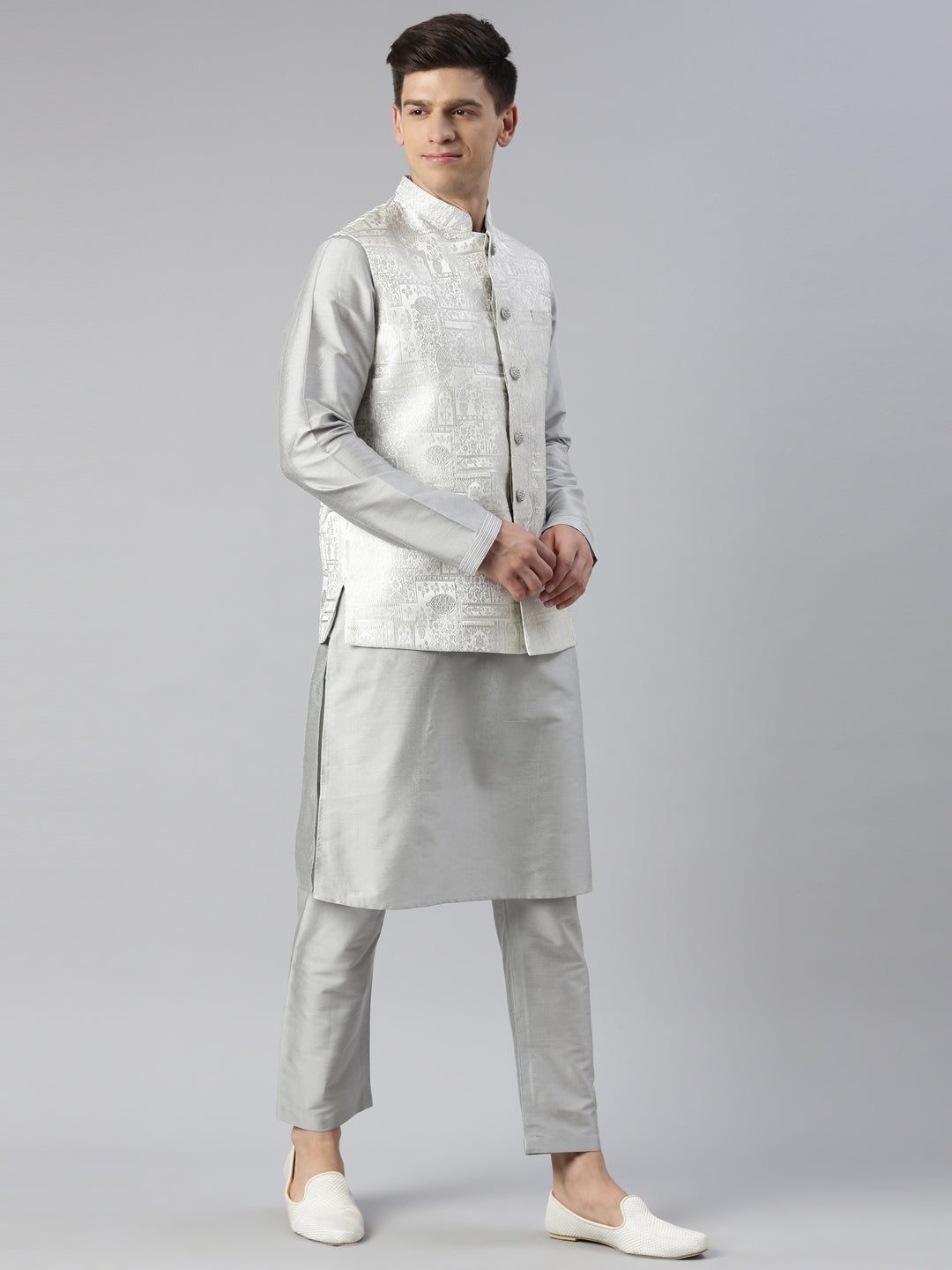 Grey Jacquard Jacket