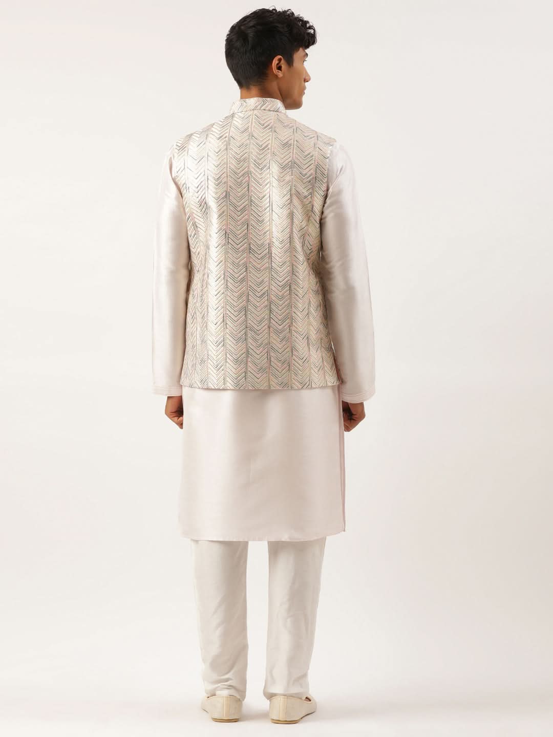 White Multi Color Embroidered Jacket