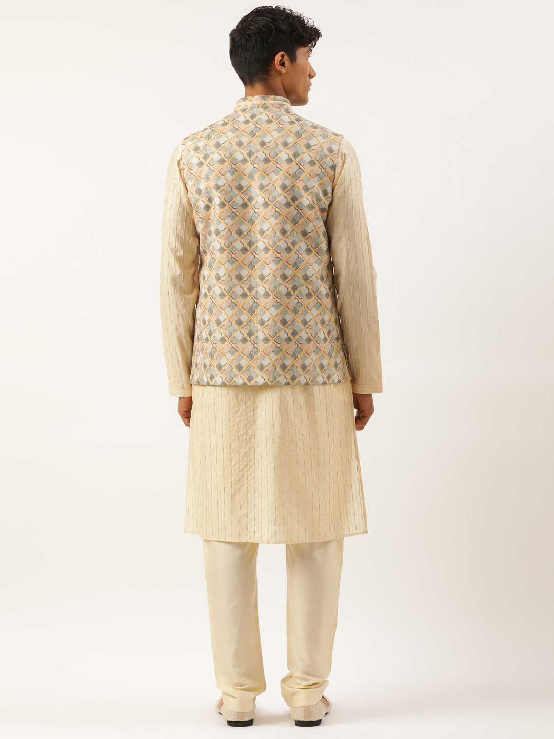 Grey and Beige Printed Jacket