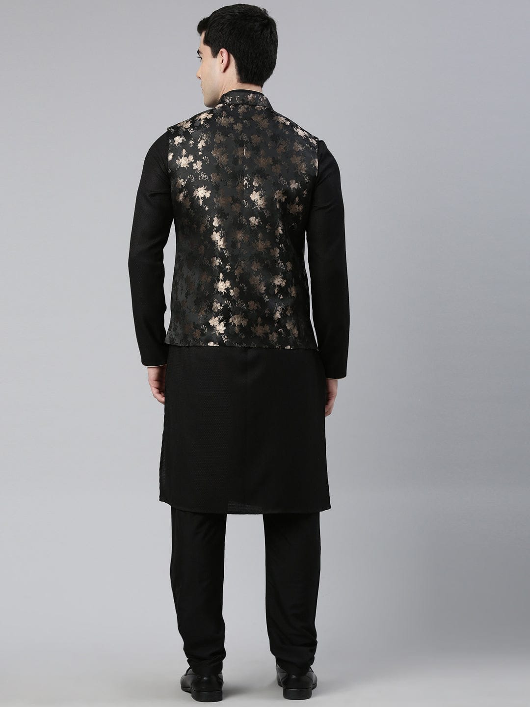 Black Gold Jacquard Print