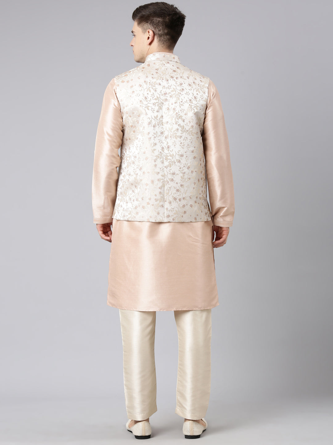 Peach Beige Jacquard Jacket