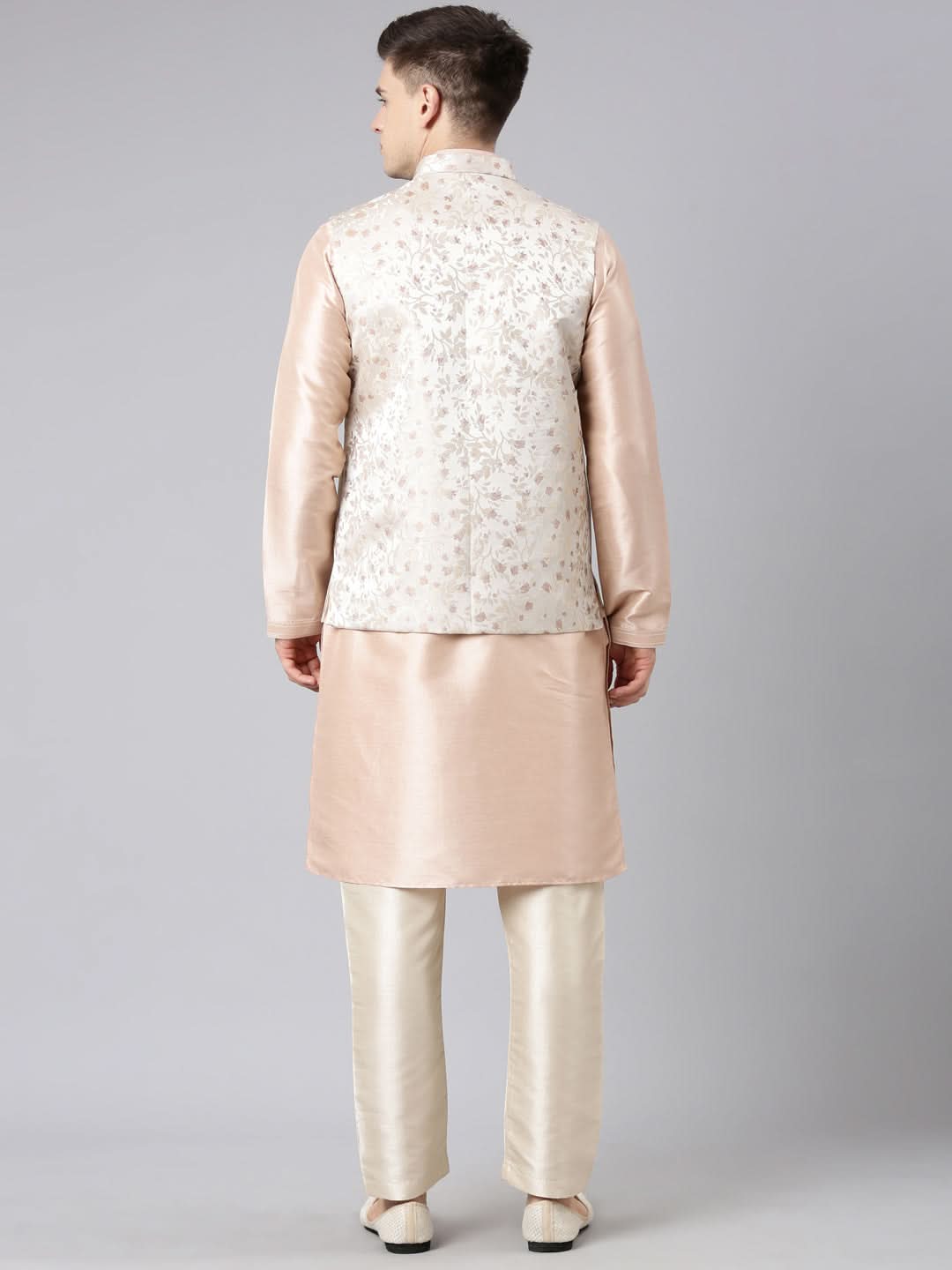 Peach Beige Jacquard Jacket