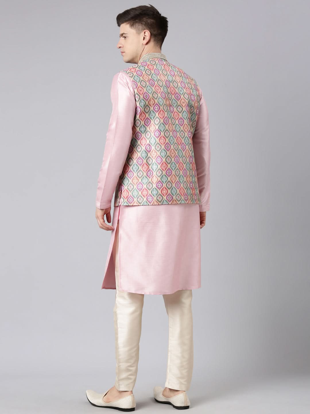 Beige Ikat Print Jacket