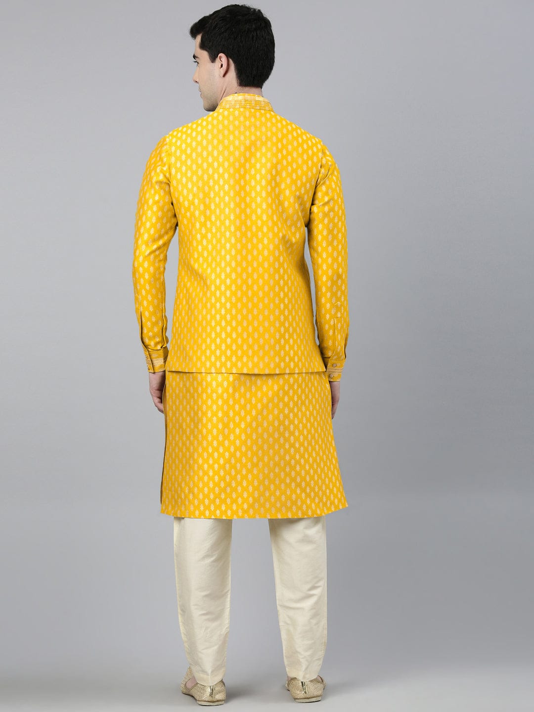 Yellow Banarasi Jacquard Jacket
