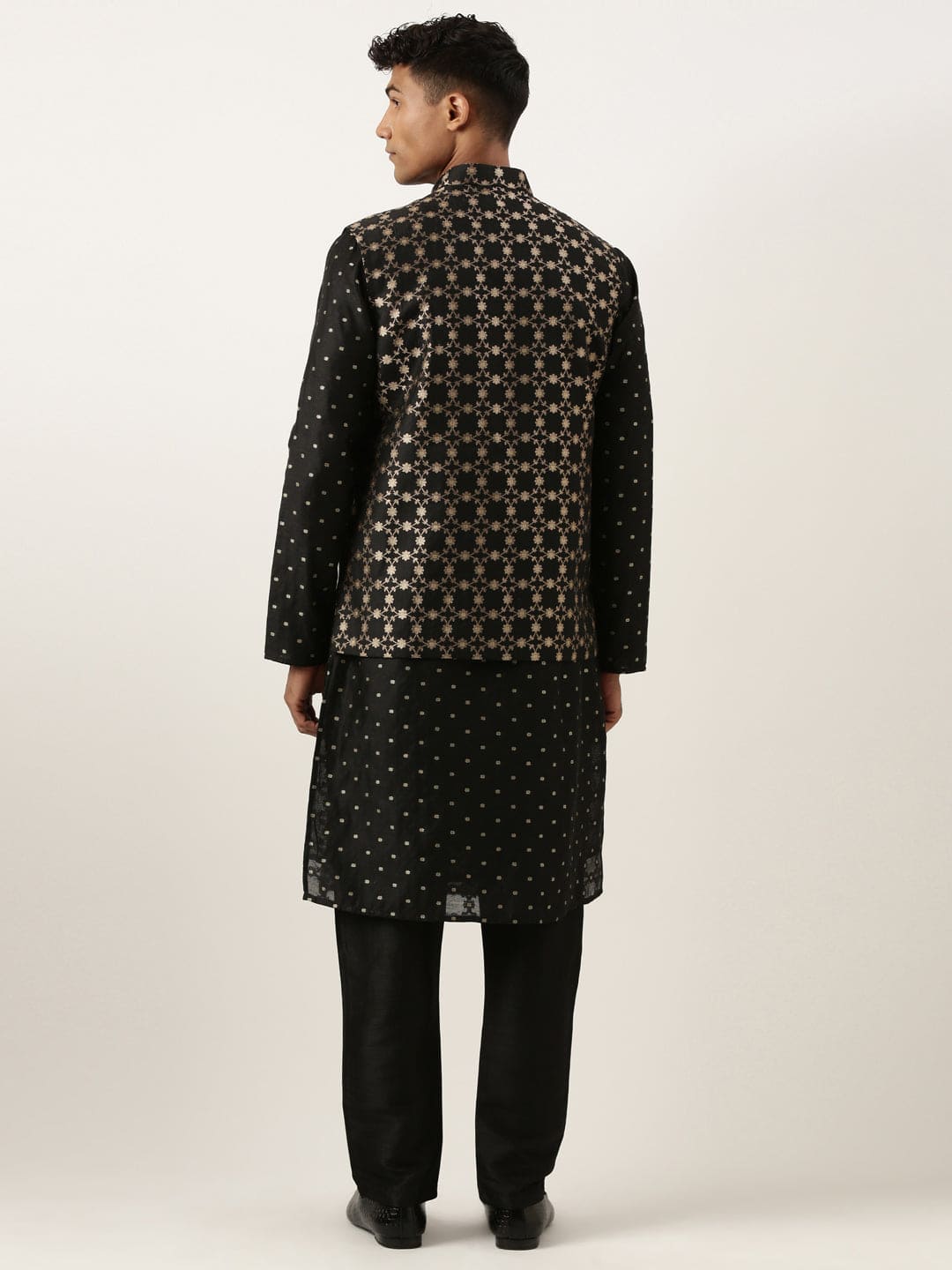 Black Chanderi Jacquard Jacket