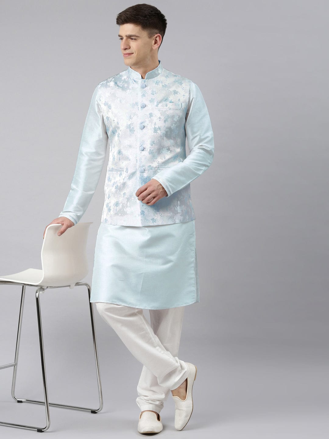 Blue Jacquard Jacket