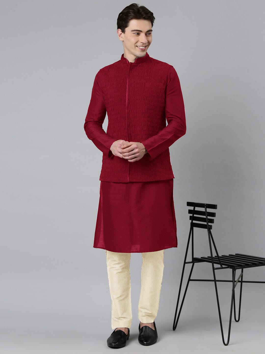 Maroon Ruching Jacket