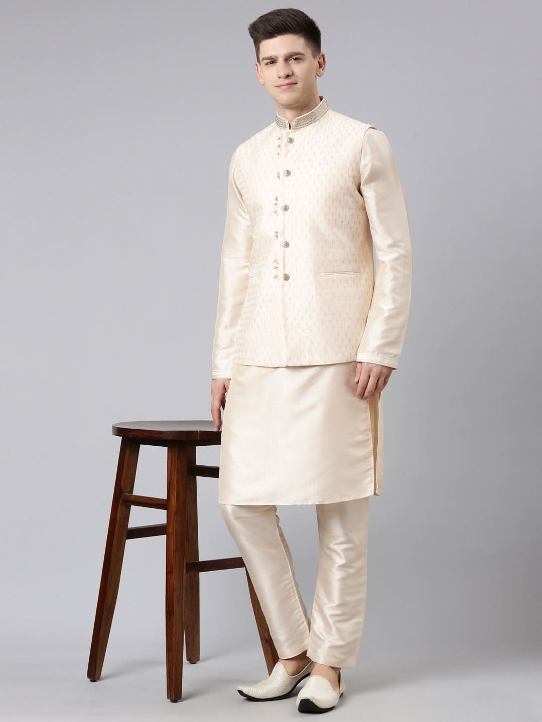 Light Pink Banarasi Jacquard Jacket