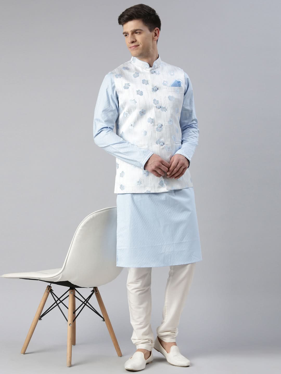 Blue Jacquard Jacket Blue