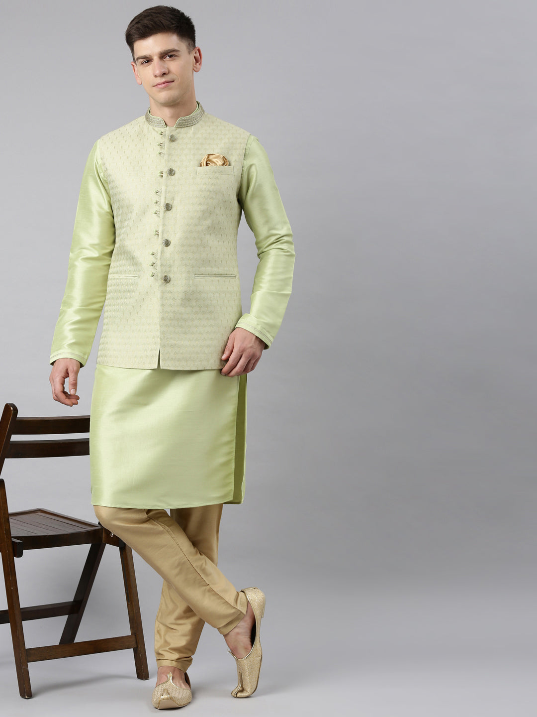 Mint Green Jacquard Jacket